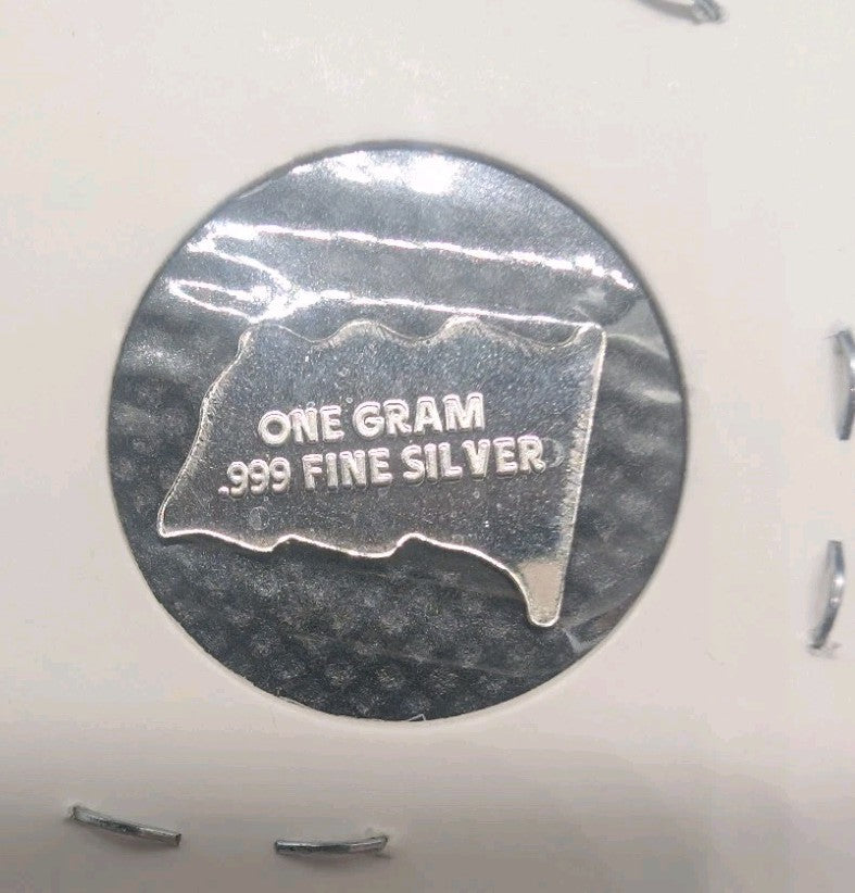 1g  .999 Silver American Flag Silver Bullion gram1