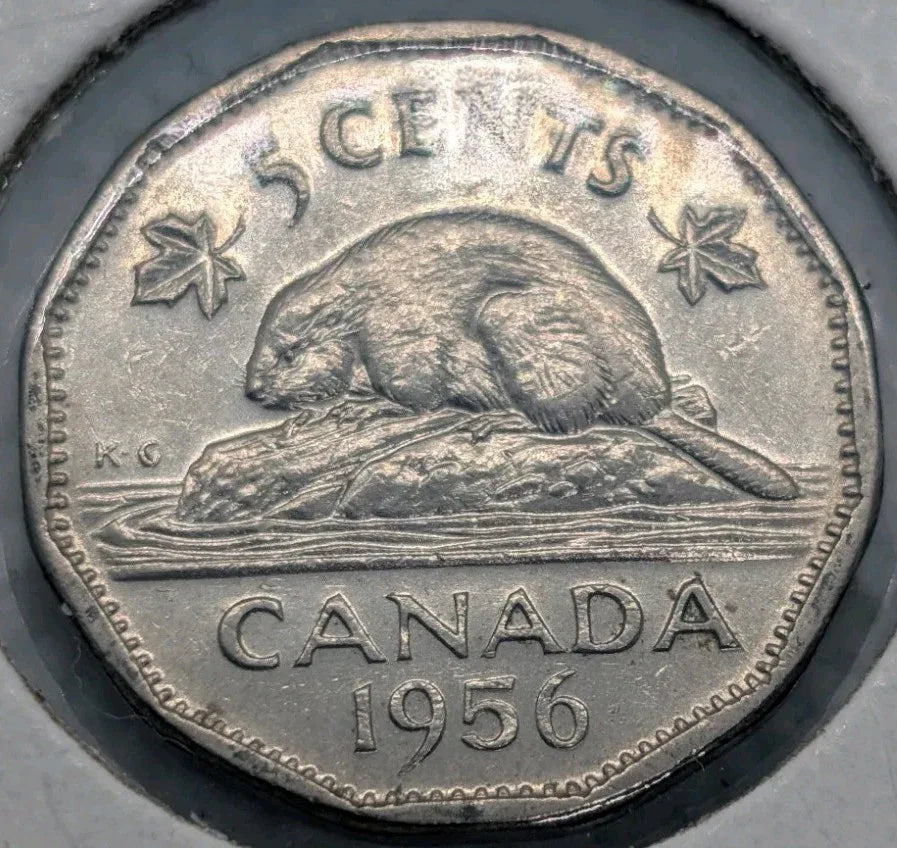 1956 Canada 5 Cent George VI Canadian Nickel Coin Five Cents - NumisFind