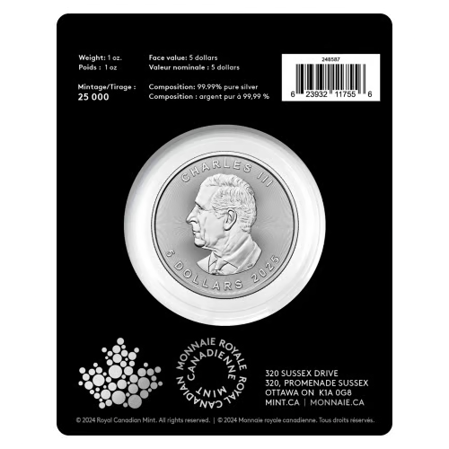 2025 Treasured Silver Maple Leaf  1oz .9999 - Fireworks Privy1