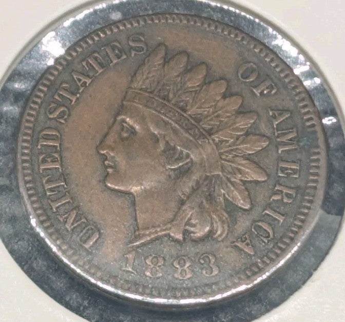 USA 1883 Indian Head penny one Cent coin About Uncirculated - AU0