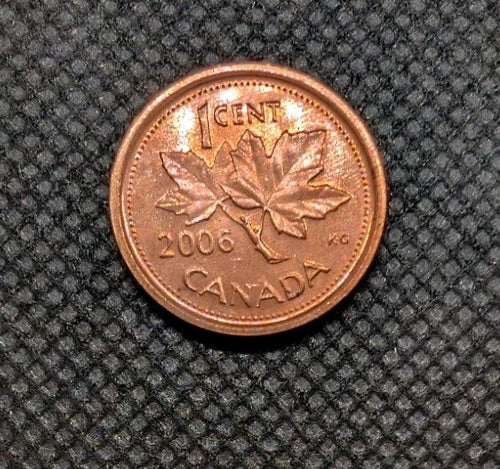 AU/Unc 2006 No Logo Non Magnetic Canada Penny Small 1 Cent Beautiful0