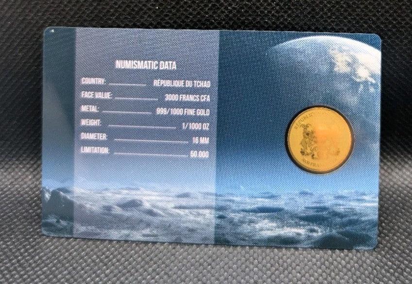 Moonlanding 1/1000 Oz 999 Gold Coin 3000 Francs Chad - NumisFind