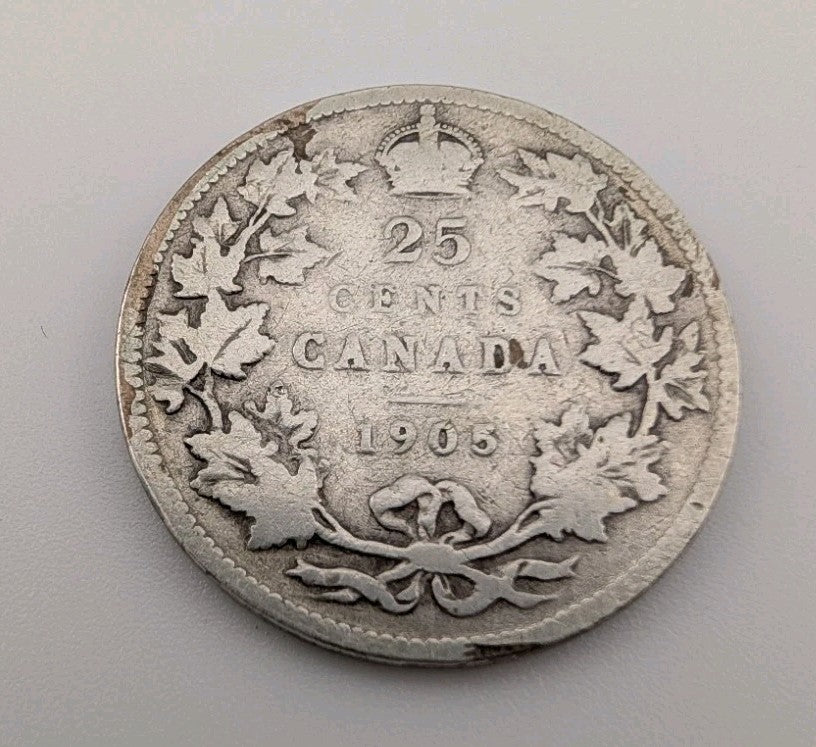 1905 Canada 25 Cents Sterling Silver!0