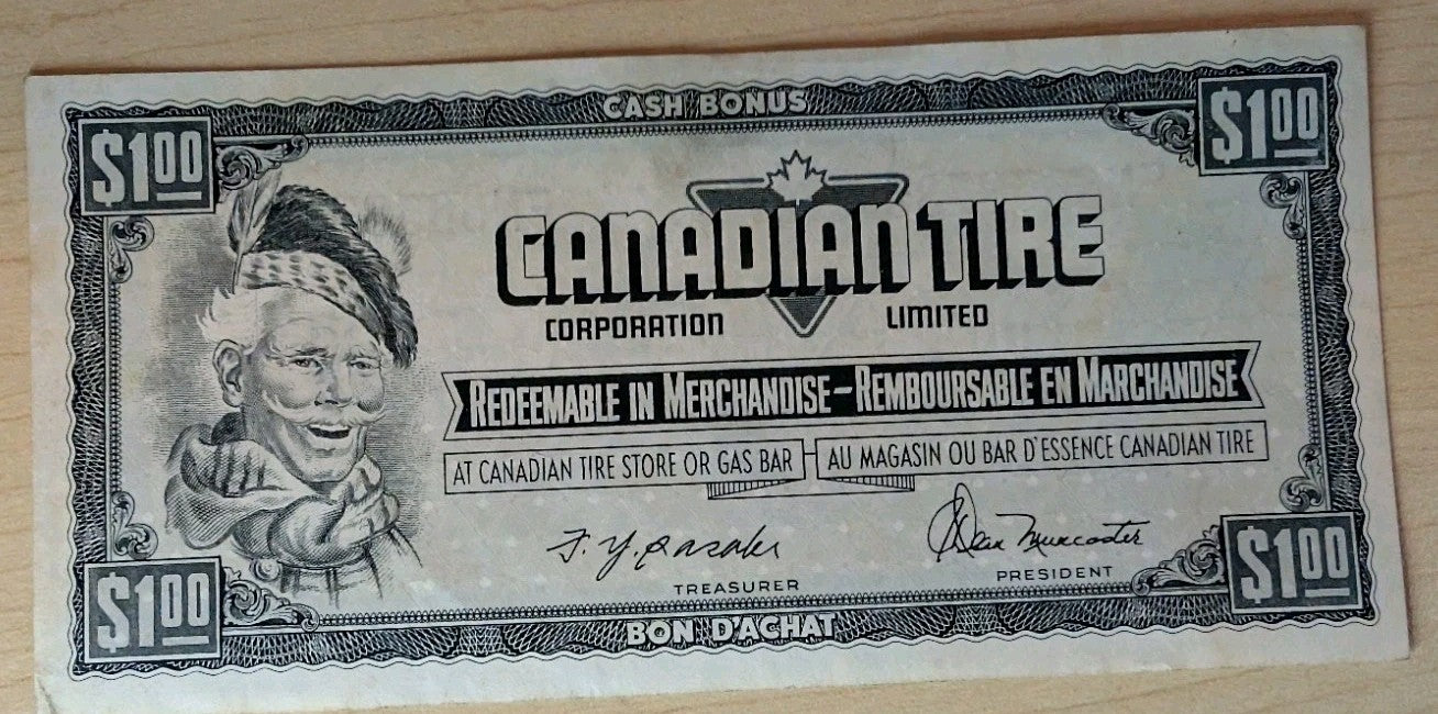 Canadian Tire Money, 1987 $1 note0