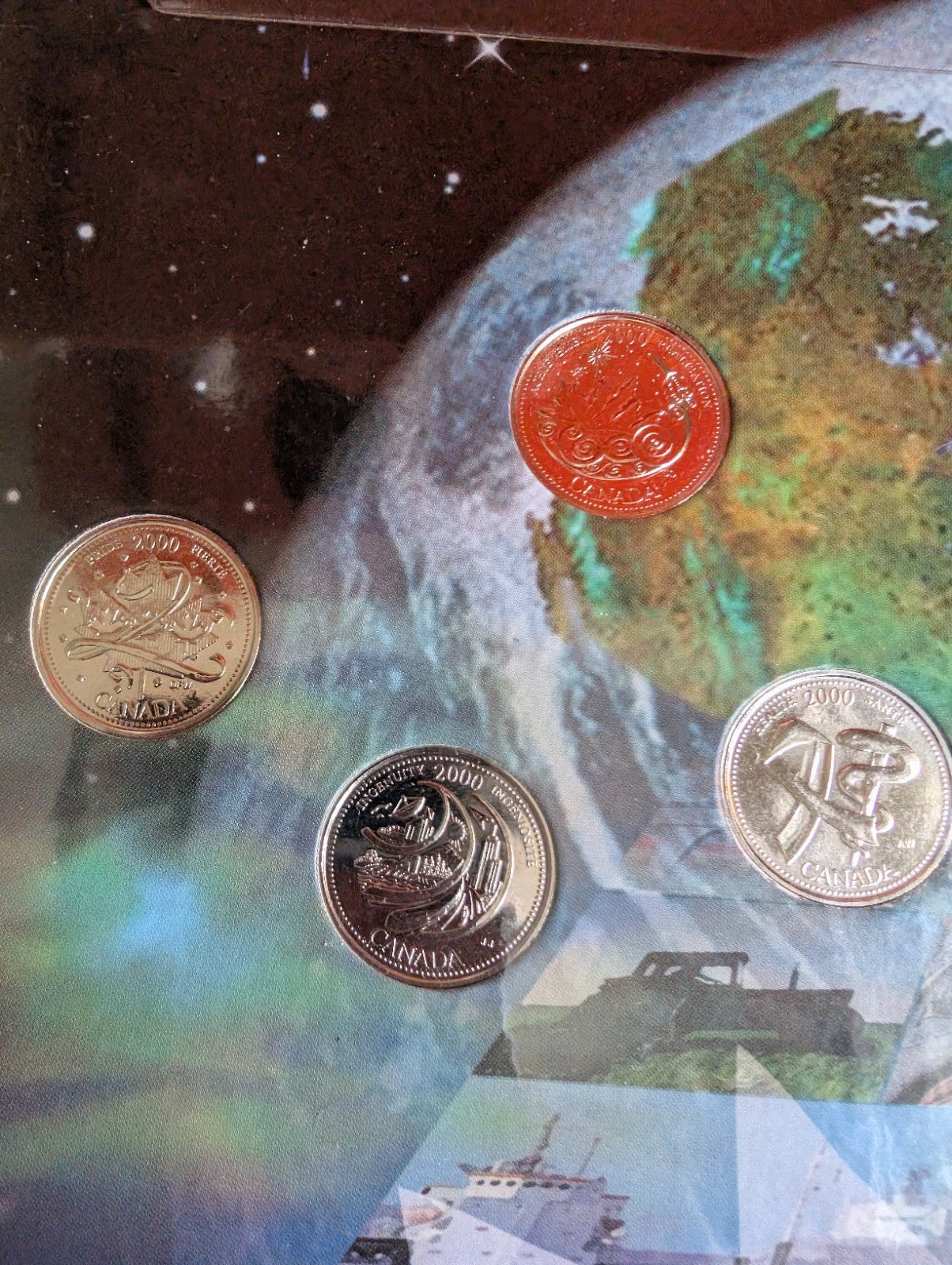 Canada 2000 Millennium Designs  BU 12 Coin Quarter Set in Cardboard!!2