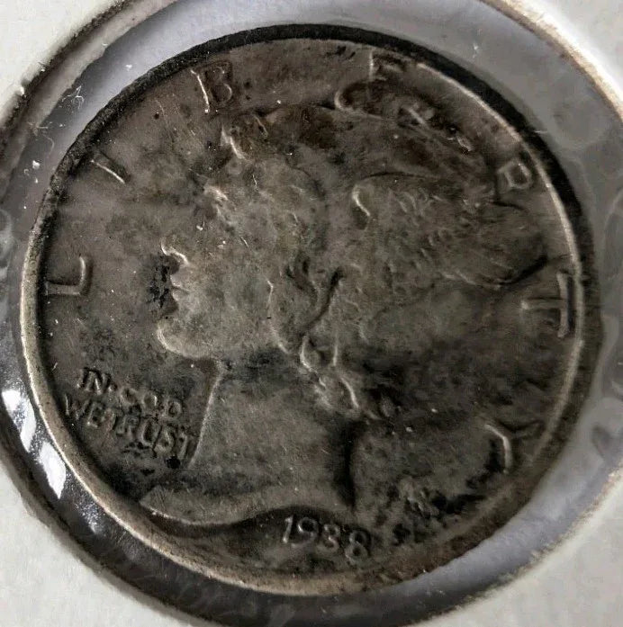 Mercury dime lot of 6, 1937 To 1942. No Mint Mark Except 1938-S 90% silver coins - NumisFind