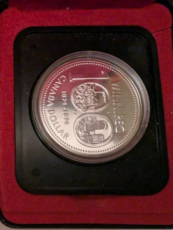 1974 Canada Silver Dollar Coin (Winnipeg 100th) In original Box - 11.65g ASW - NumisFind