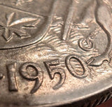 1950 Canada SILVER Half Dollar HALF DESIGN Fifty Cents BETTER Coin 50 Cents 50c2