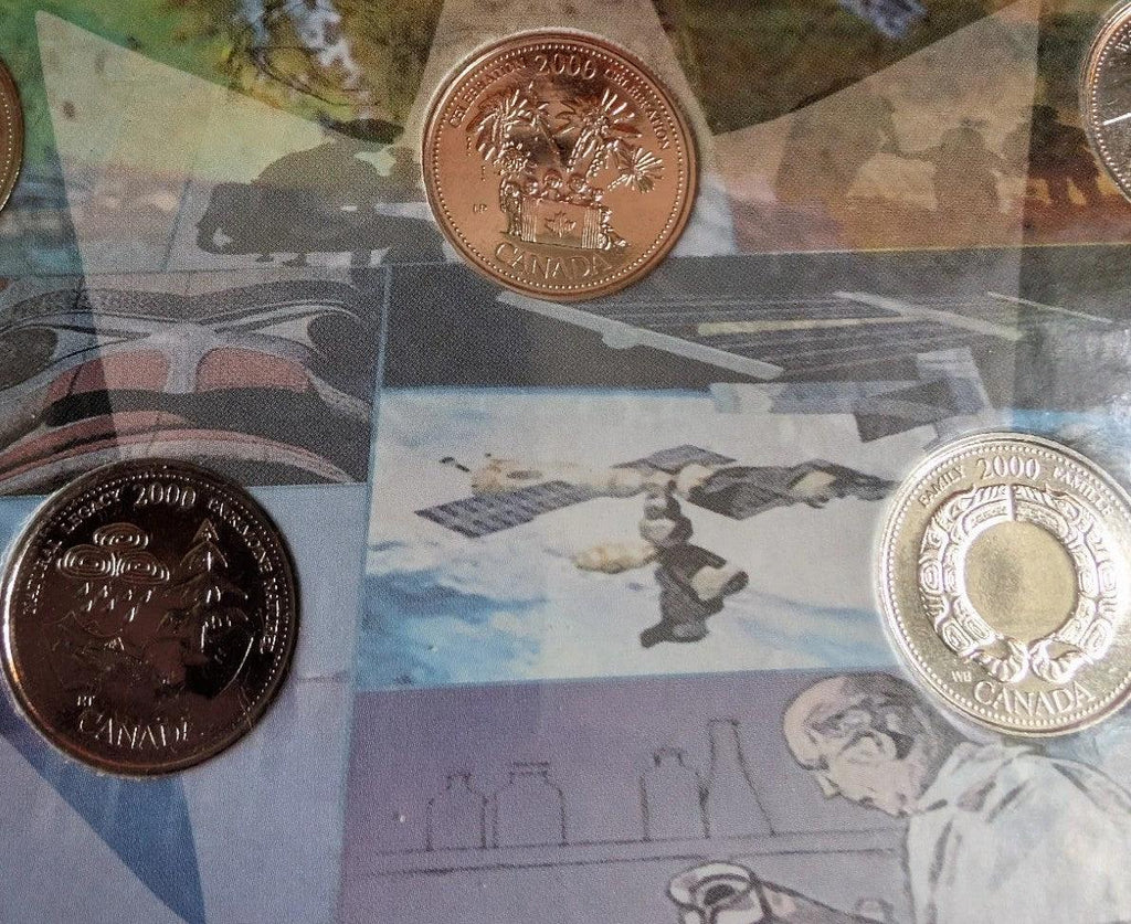 Canada 2000 Millennium Designs BU 12 Coin Quarter Set in Cardboard!! - NumisFind