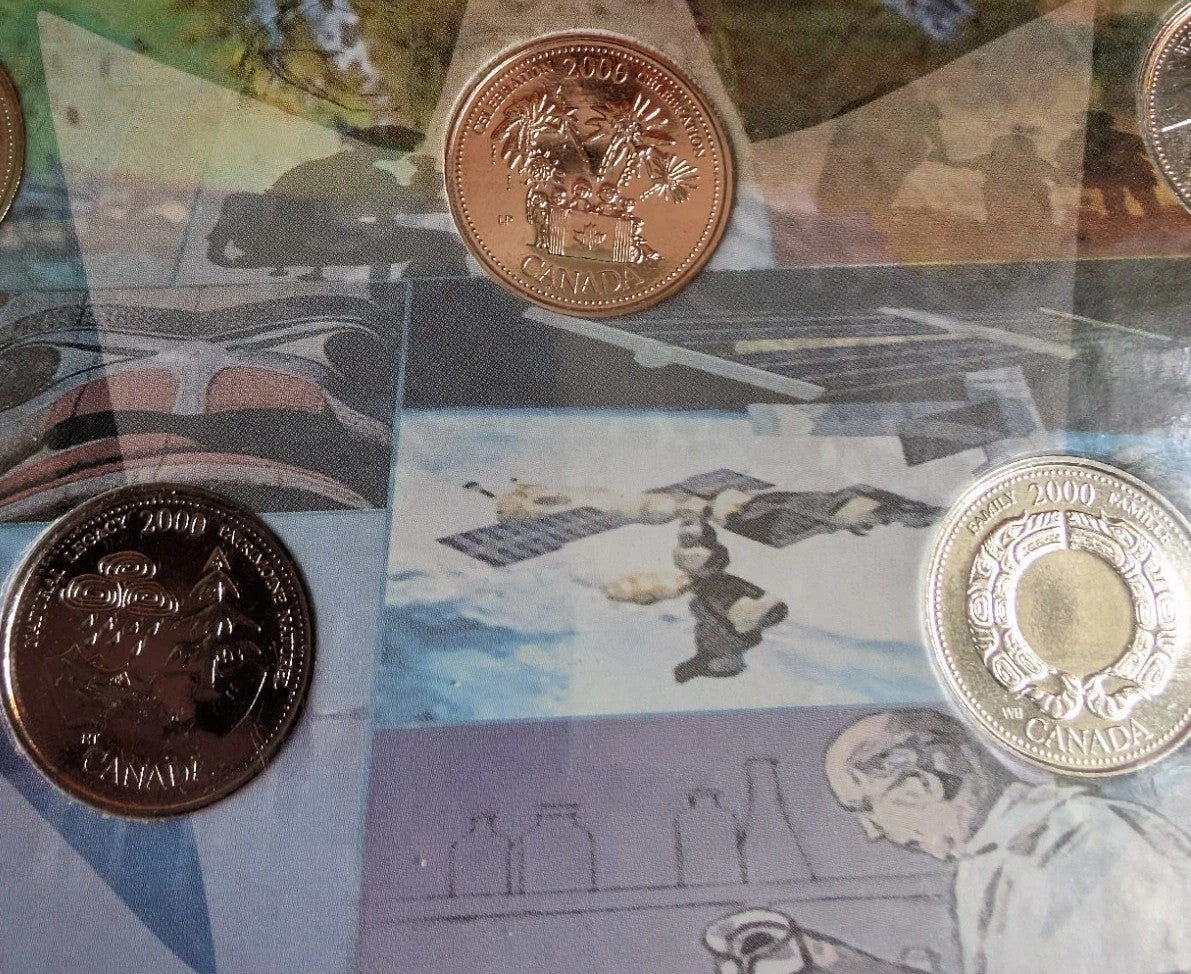 Canada 2000 Millennium Designs  BU 12 Coin Quarter Set in Cardboard!!3